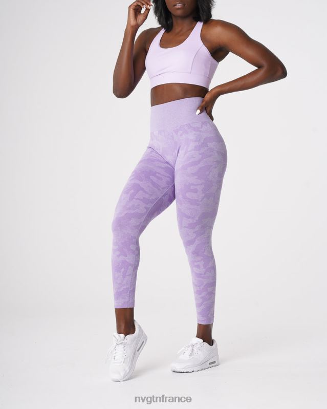 femmes XJRR2671 lilas aptitude NVGTN legging camouflage sans couture