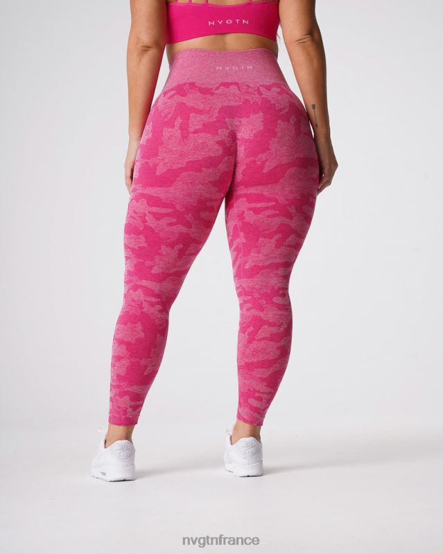 femmes XJRR2673 fuchsia aptitude NVGTN legging camouflage sans couture