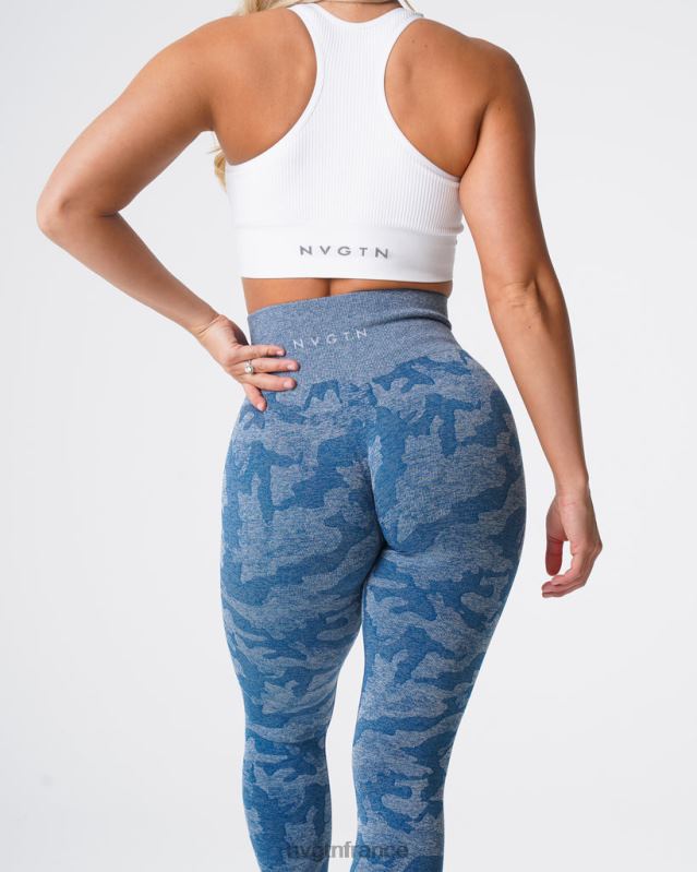 femmes XJRR2674 bleu ardoise aptitude NVGTN legging camouflage sans couture