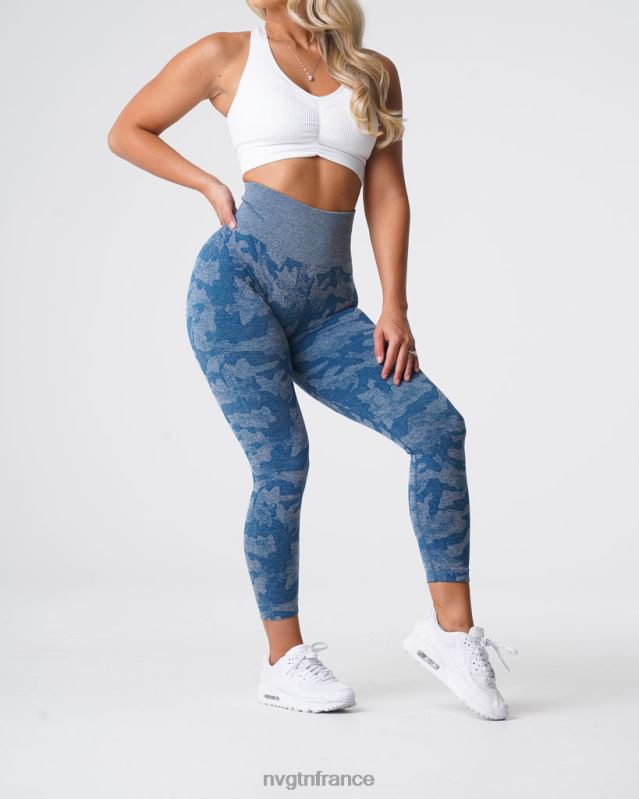 femmes XJRR2674 bleu ardoise aptitude NVGTN legging camouflage sans couture