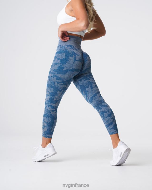 femmes XJRR2674 bleu ardoise aptitude NVGTN legging camouflage sans couture