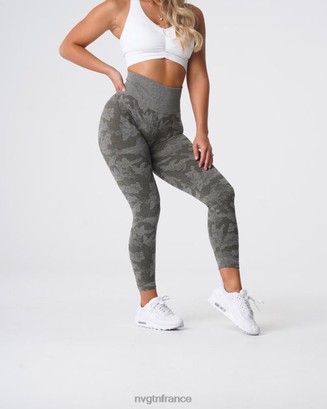 femmes XJRR2675 vert kaki aptitude NVGTN legging camouflage sans couture