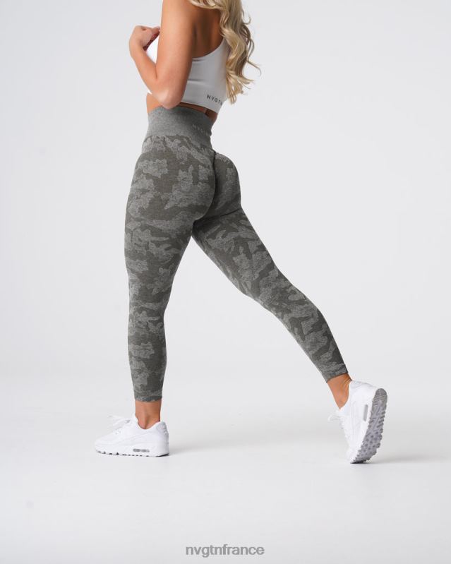 femmes XJRR2675 vert kaki aptitude NVGTN legging camouflage sans couture