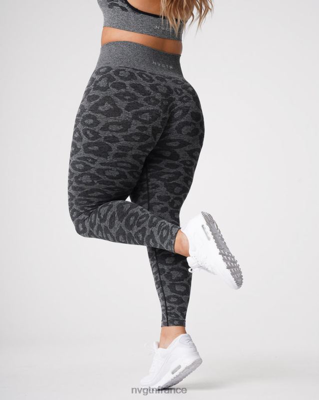 femmes XJRR2676 noir moucheté aptitude NVGTN legging léopard sans couture