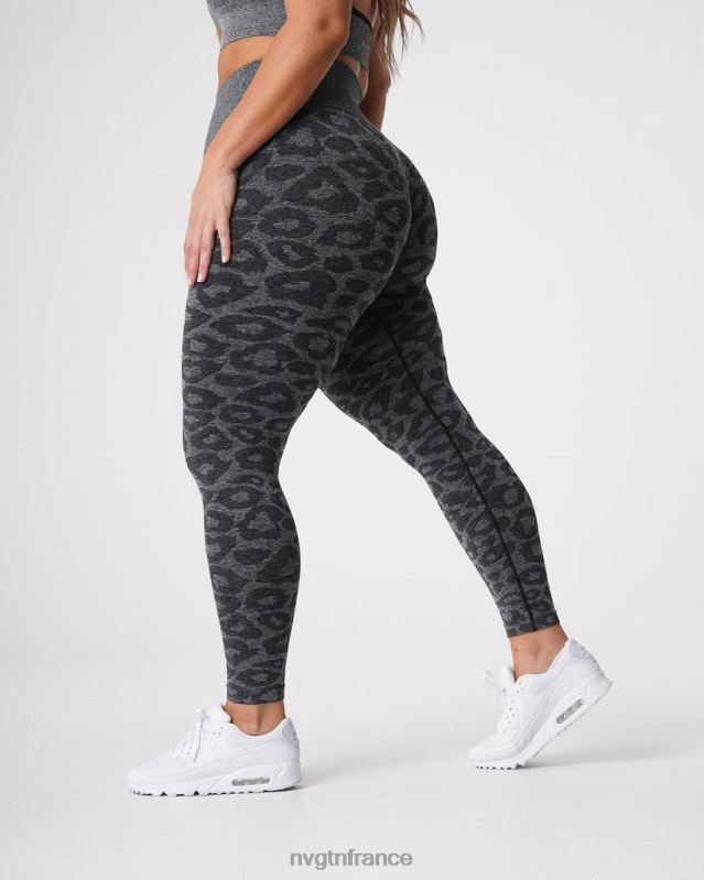 femmes XJRR2676 noir moucheté aptitude NVGTN legging léopard sans couture