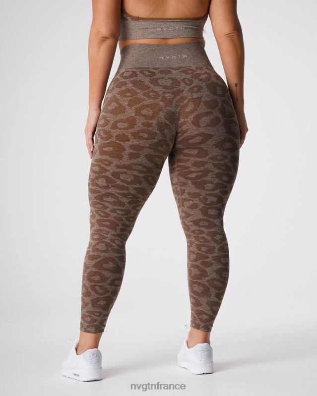 femmes XJRR2679 moka aptitude NVGTN legging léopard sans couture