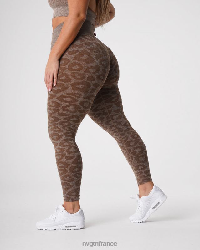 femmes XJRR2679 moka aptitude NVGTN legging léopard sans couture