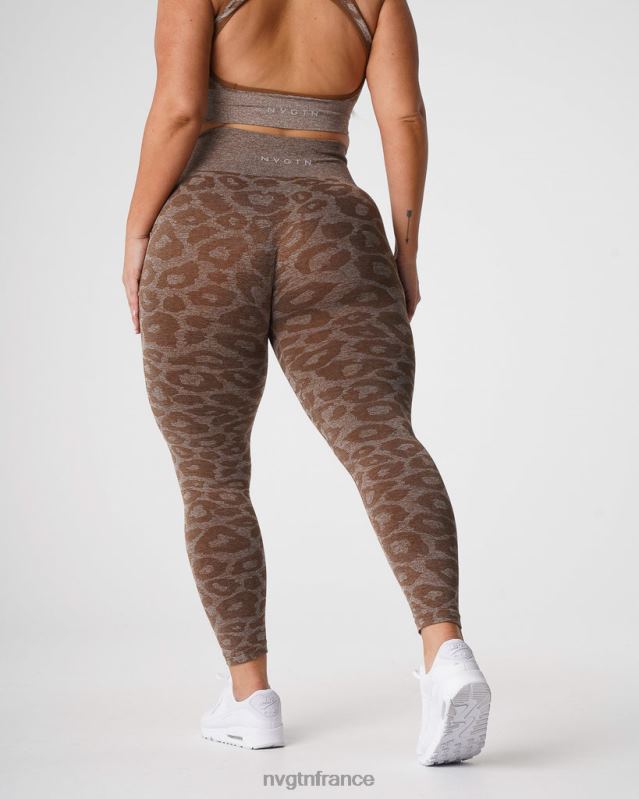 femmes XJRR2679 moka aptitude NVGTN legging léopard sans couture