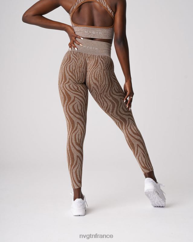 femmes XJRR2680 moka aptitude NVGTN leggings sans couture zèbre