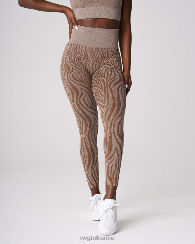 femmes XJRR2680 moka aptitude NVGTN leggings sans couture zèbre