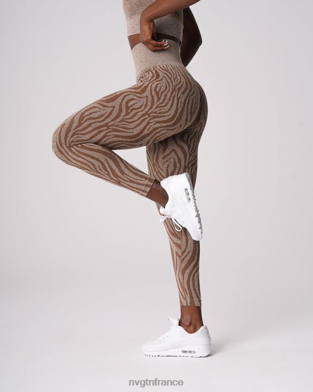 femmes XJRR2680 moka aptitude NVGTN leggings sans couture zèbre