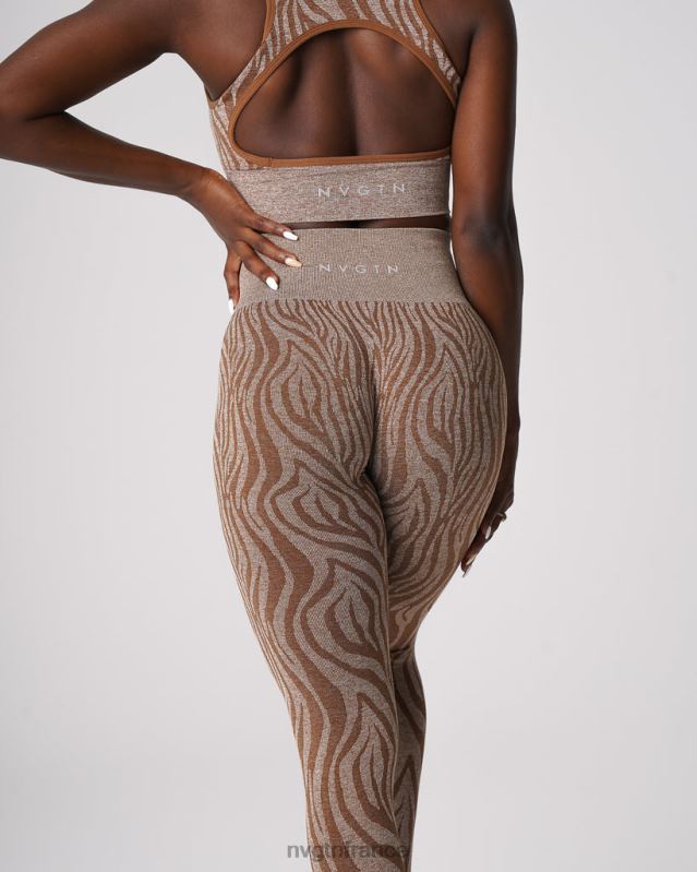 femmes XJRR2680 moka aptitude NVGTN leggings sans couture zèbre