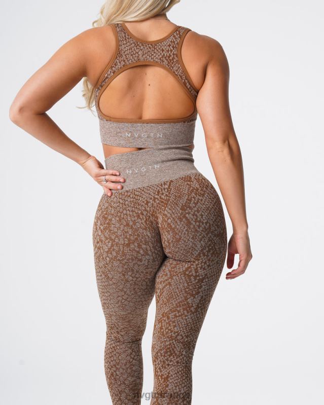 femmes XJRR2681 moka aptitude NVGTN leggings sans couture en peau de serpent