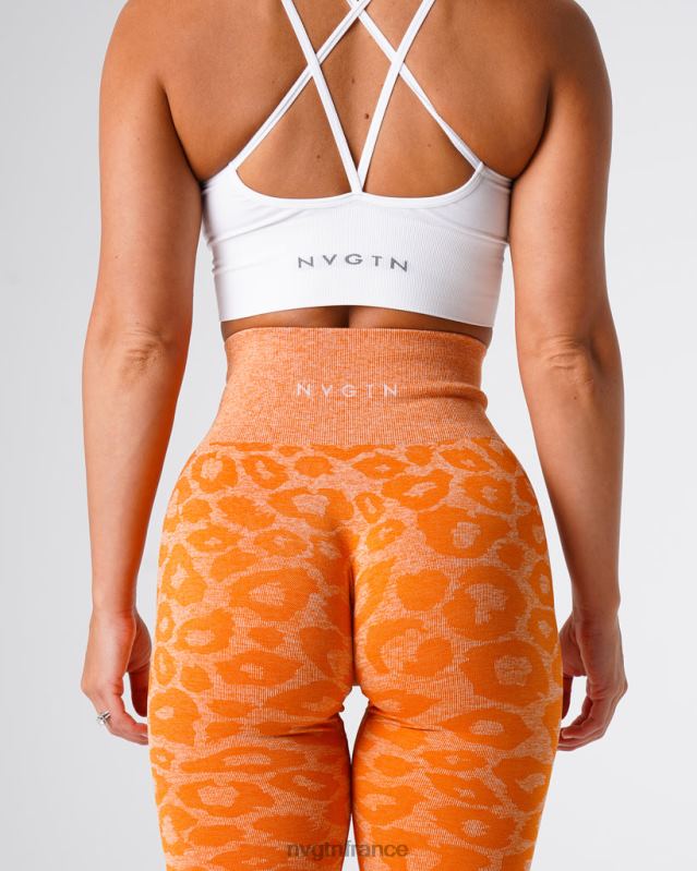 femmes XJRR2682 orange brûlée aptitude NVGTN legging léopard sans couture