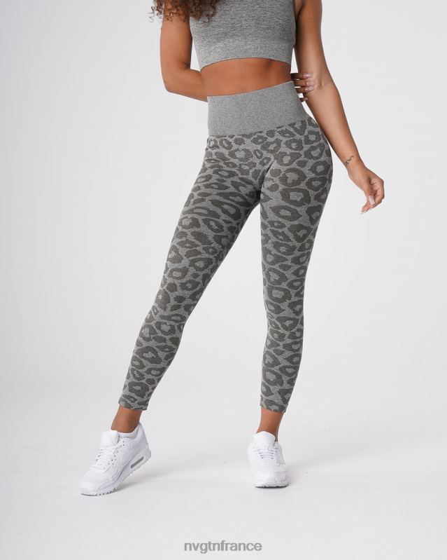 femmes XJRR2685 vert kaki aptitude NVGTN legging léopard sans couture