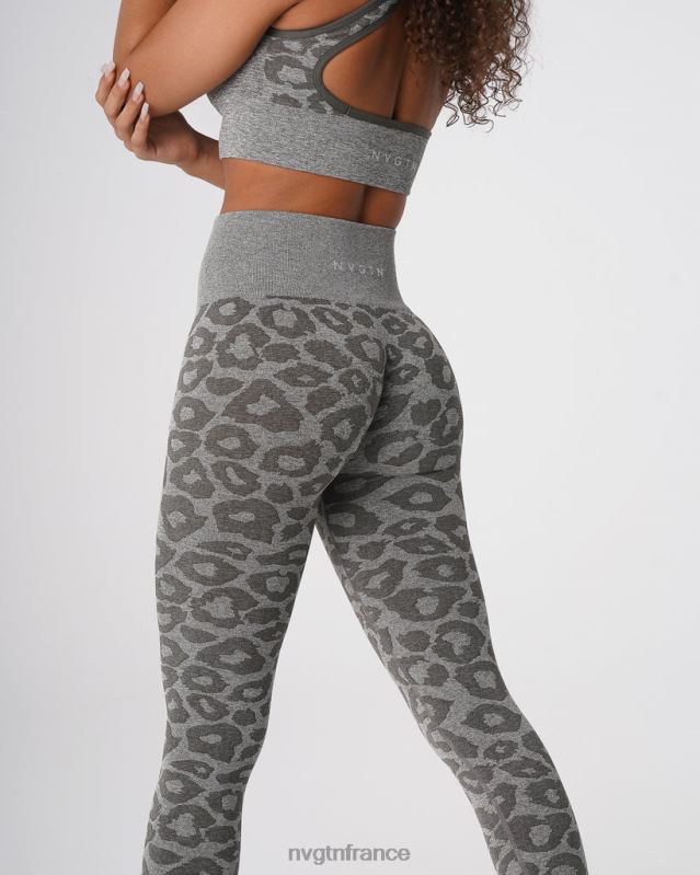 femmes XJRR2685 vert kaki aptitude NVGTN legging léopard sans couture
