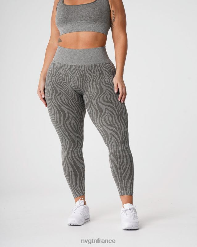 femmes XJRR2687 vert kaki aptitude NVGTN leggings sans couture zèbre