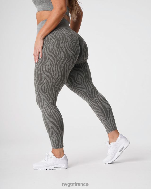 femmes XJRR2687 vert kaki aptitude NVGTN leggings sans couture zèbre