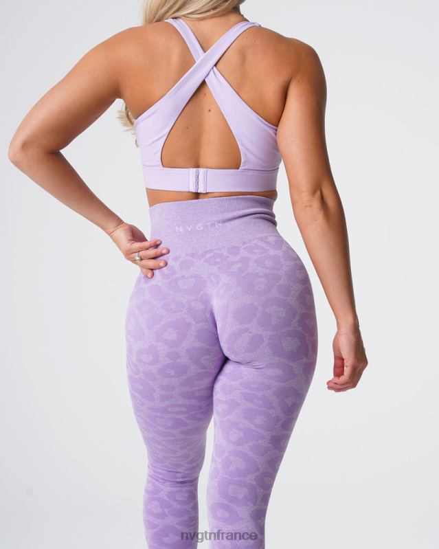 femmes XJRR2688 lilas aptitude NVGTN legging léopard sans couture
