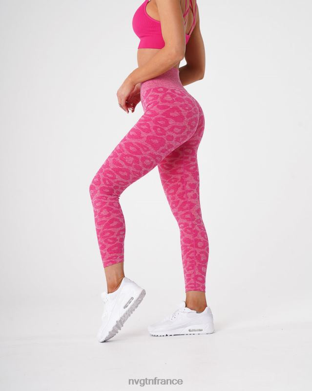 femmes XJRR2689 fuchsia aptitude NVGTN legging léopard sans couture