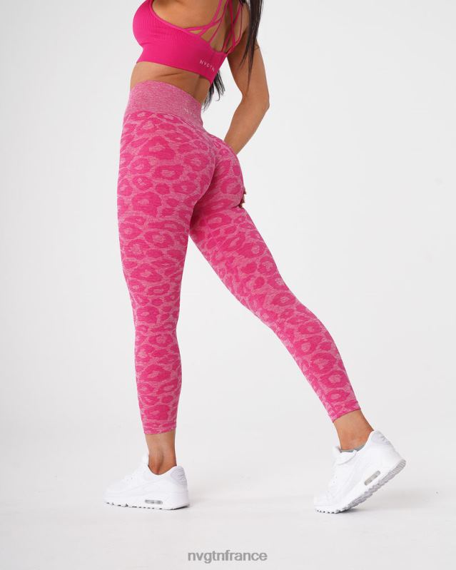 femmes XJRR2689 fuchsia aptitude NVGTN legging léopard sans couture