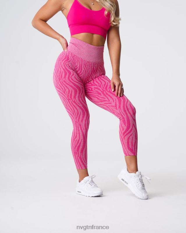 femmes XJRR2691 fuchsia aptitude NVGTN leggings sans couture zèbre