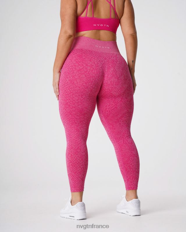 femmes XJRR2693 fuchsia aptitude NVGTN leggings sans couture en peau de serpent