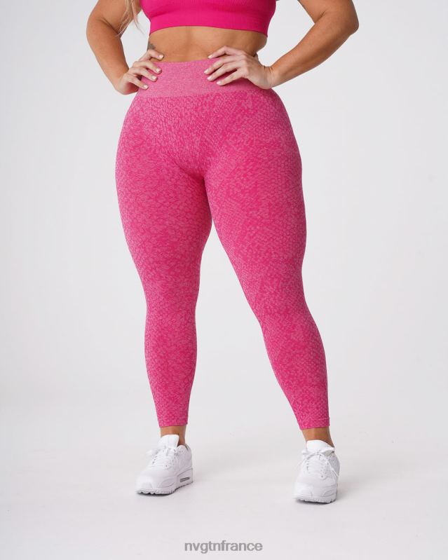 femmes XJRR2693 fuchsia aptitude NVGTN leggings sans couture en peau de serpent