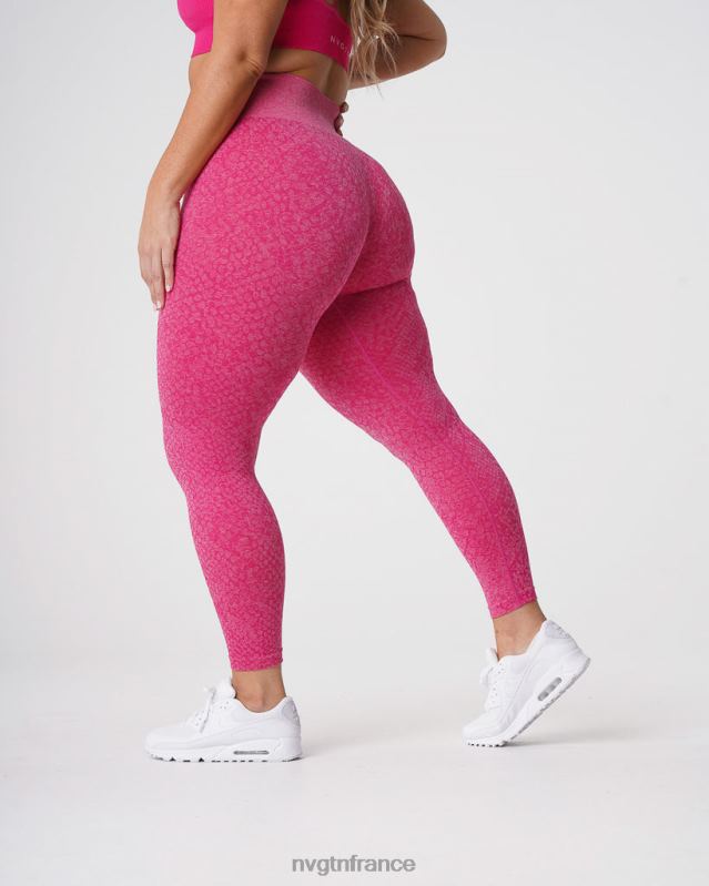 femmes XJRR2693 fuchsia aptitude NVGTN leggings sans couture en peau de serpent