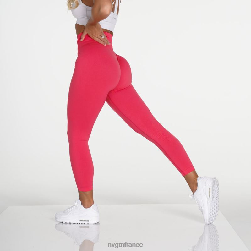 femmes XJRR2694 rose hawaïen aptitude NVGTN leggings solides sans couture