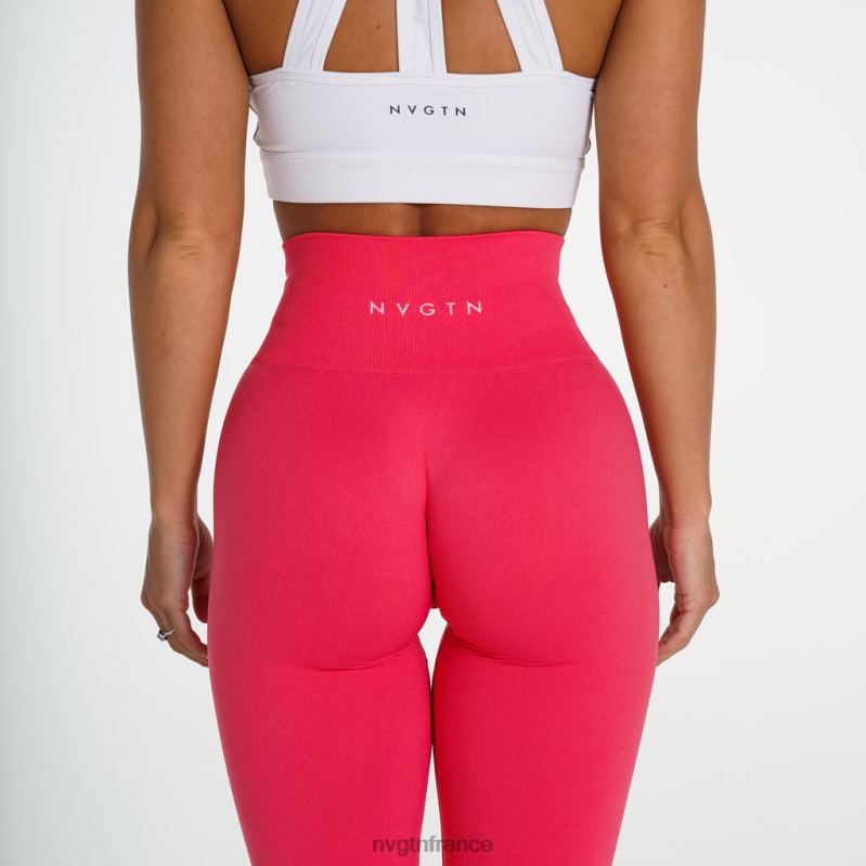 femmes XJRR2694 rose hawaïen aptitude NVGTN leggings solides sans couture