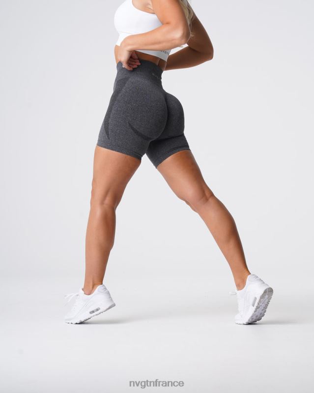 femmes XJRR2321 noir moucheté aptitude NVGTN short contour sans coutures