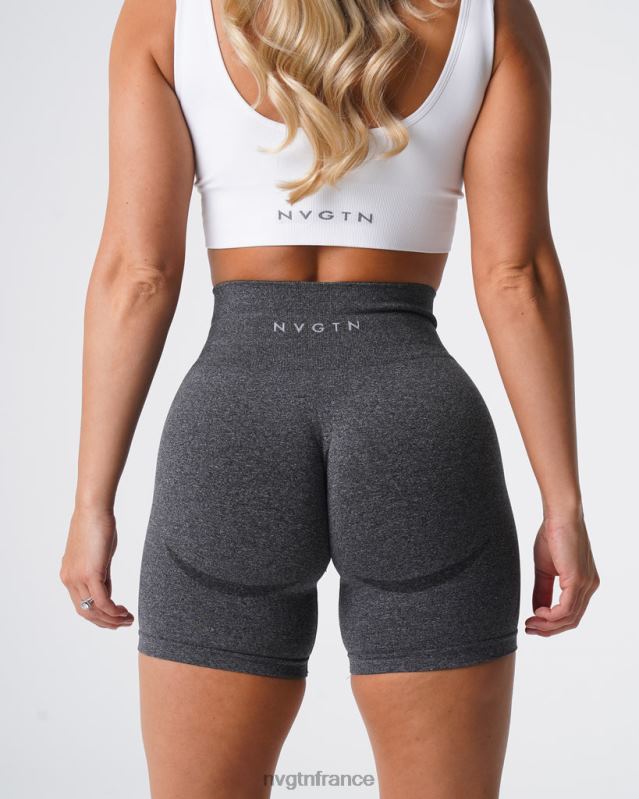 femmes XJRR2321 noir moucheté aptitude NVGTN short contour sans coutures