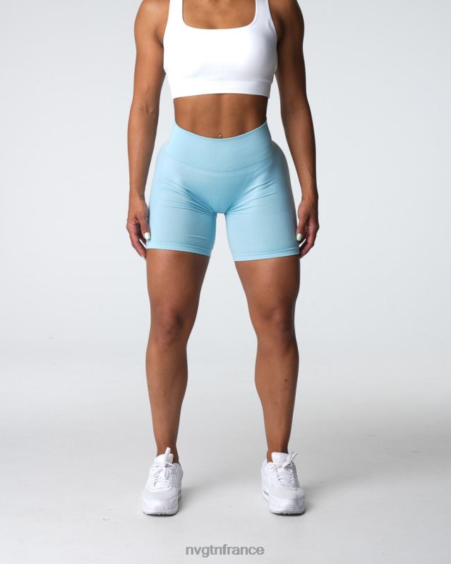 femmes XJRR2323 bleu pastel aptitude NVGTN short contour sans coutures