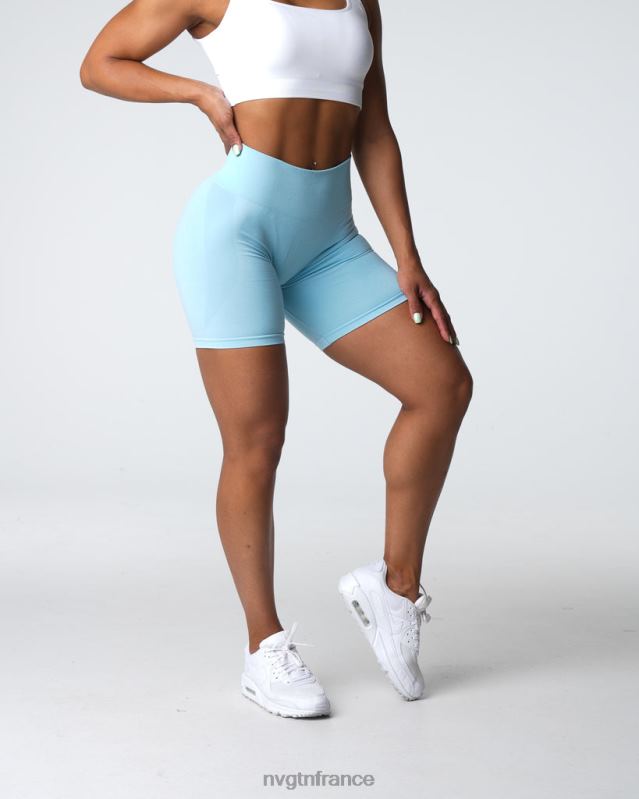 femmes XJRR2323 bleu pastel aptitude NVGTN short contour sans coutures