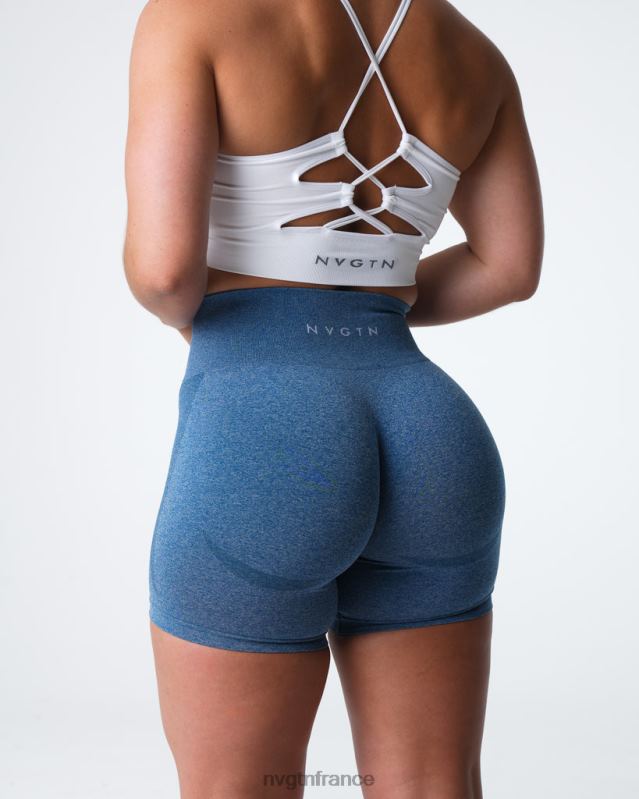 femmes XJRR2328 bleu ardoise aptitude NVGTN short contour sans coutures