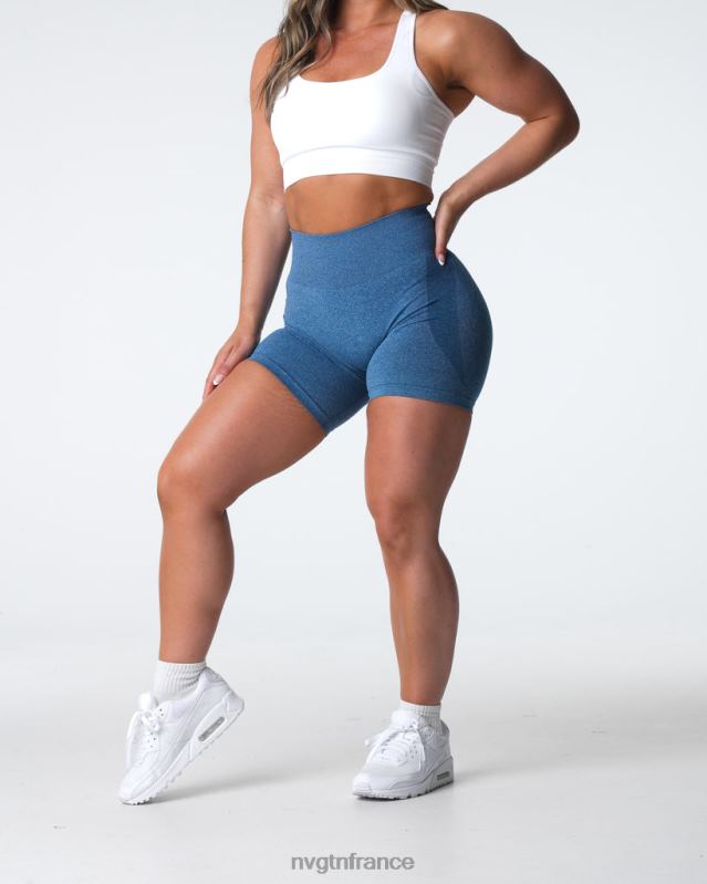 femmes XJRR2328 bleu ardoise aptitude NVGTN short contour sans coutures