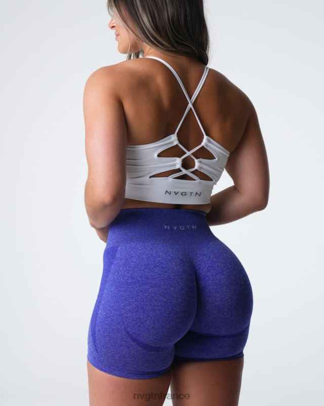 femmes XJRR2330 bleu électrique aptitude NVGTN short contour sans coutures