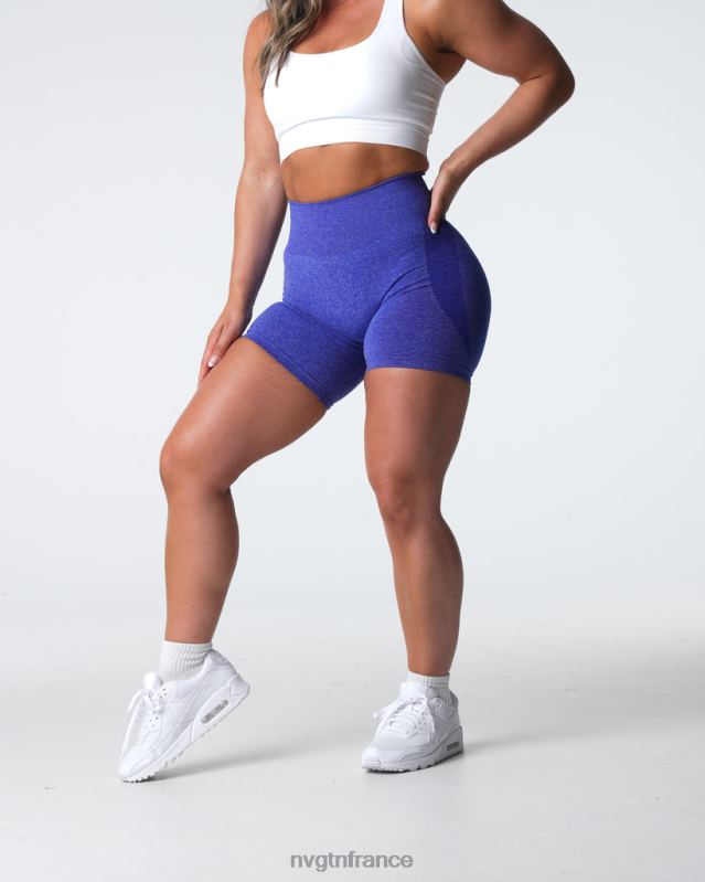 femmes XJRR2330 bleu électrique aptitude NVGTN short contour sans coutures