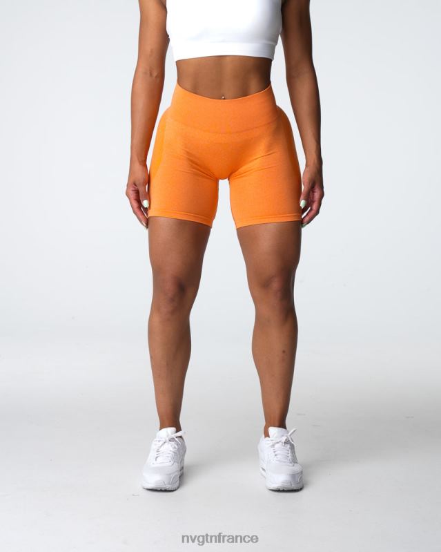 femmes XJRR2332 coucher de soleil orange aptitude NVGTN short contour sans coutures