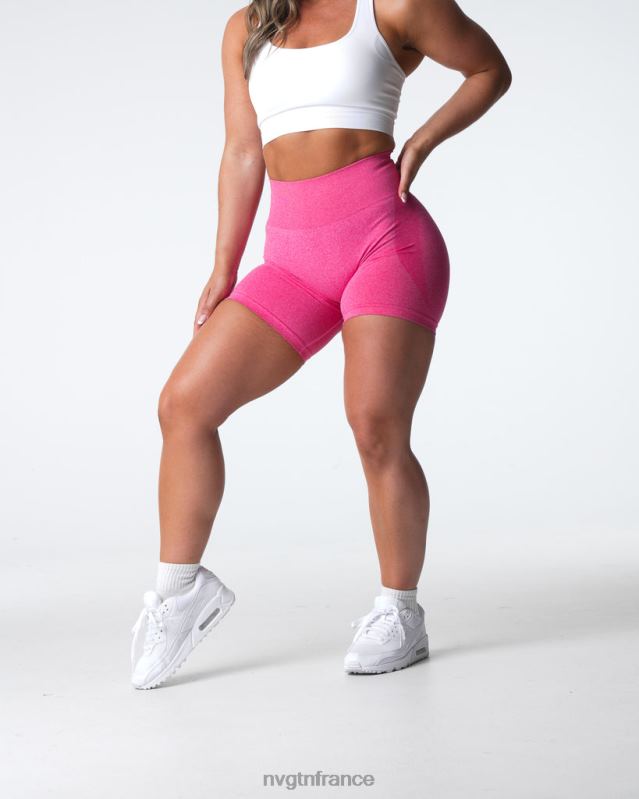 femmes XJRR2336 rose vif aptitude NVGTN short contour sans coutures
