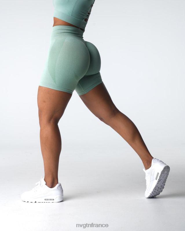 femmes XJRR2339 vert sauge aptitude NVGTN short contour sans coutures