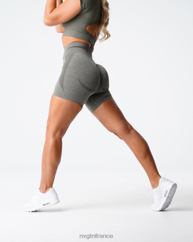 femmes XJRR2343 vert kaki aptitude NVGTN short contour sans coutures
