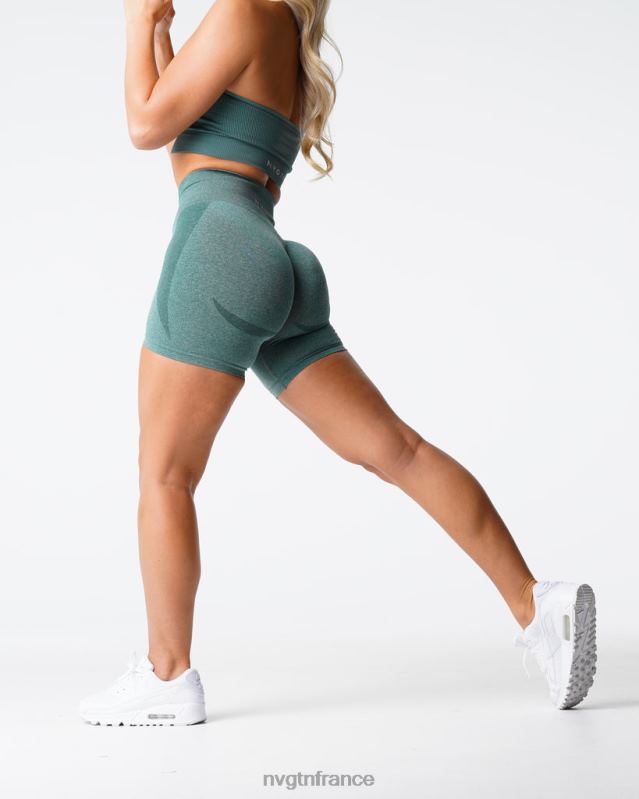 femmes XJRR2345 forêt verte aptitude NVGTN short contour sans coutures