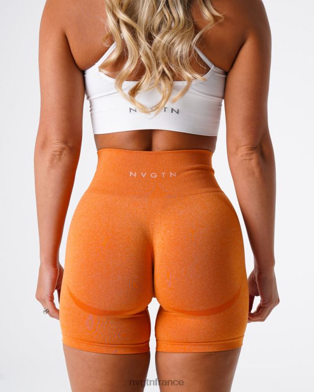 femmes XJRR2352 orange brûlée aptitude NVGTN short contour sans coutures