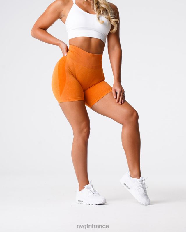 femmes XJRR2352 orange brûlée aptitude NVGTN short contour sans coutures