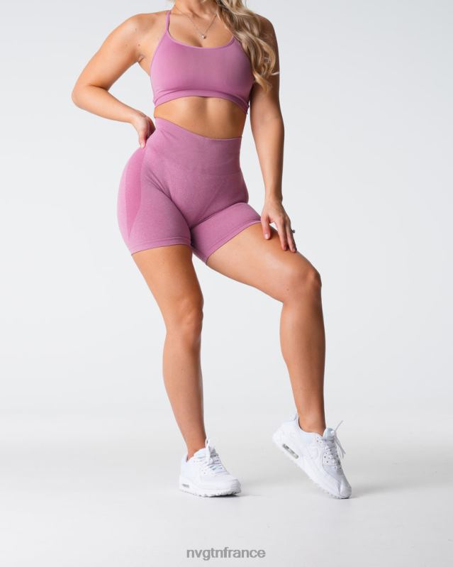 femmes XJRR2356 rose pastel aptitude NVGTN short contour sans coutures