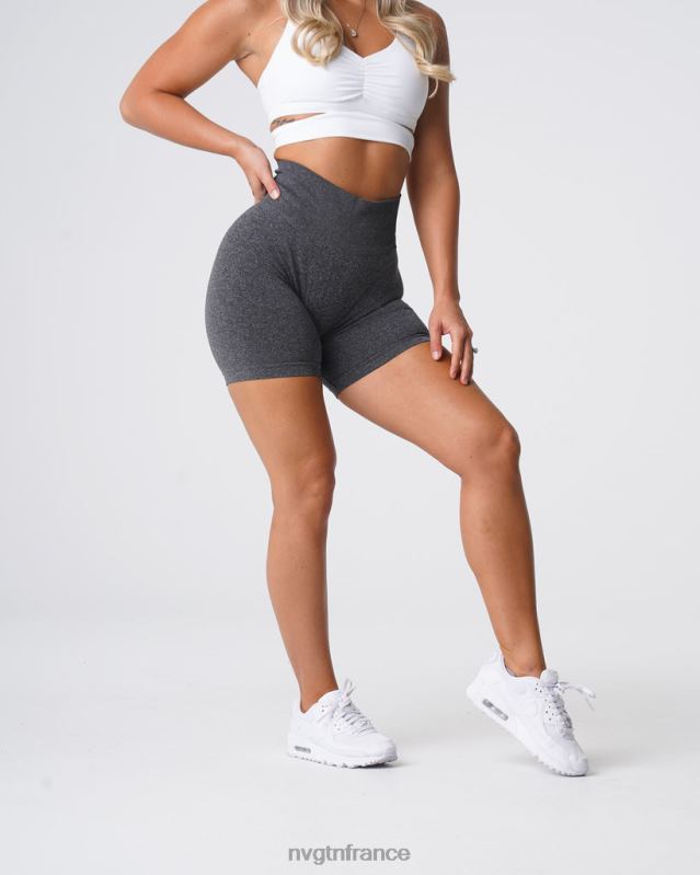 femmes XJRR2357 noir moucheté aptitude NVGTN short pro sans couture