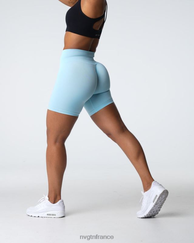 femmes XJRR2360 bleu pastel aptitude NVGTN short pro sans couture