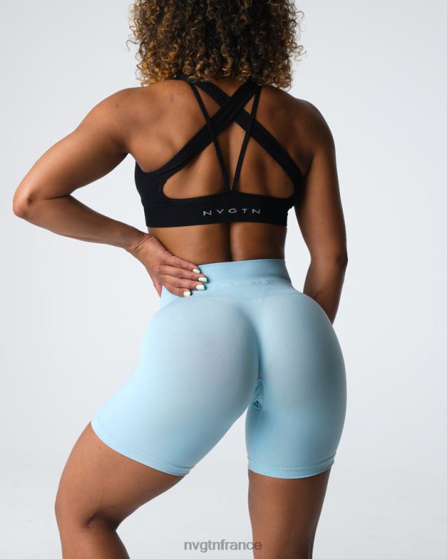 femmes XJRR2360 bleu pastel aptitude NVGTN short pro sans couture
